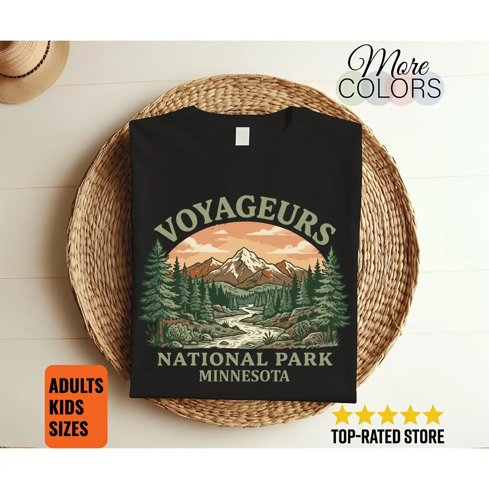 Voyageurs National Park Minnesota T Shirt Scenic Mountain River  vintage Washed graphic Soft Unisex Comfortable Slightly