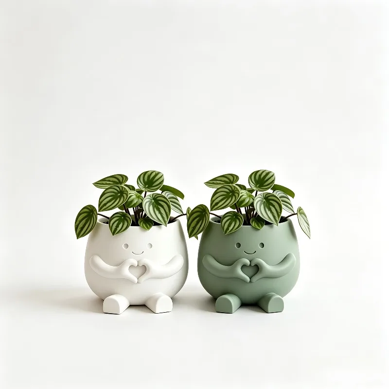 1 PCS Cute Lucky Heart Flower Pot, Succulent Plant Green Ivy Flower Pot, Suitable for Home, Office, Coffee Shop, Room Decoration - view 3