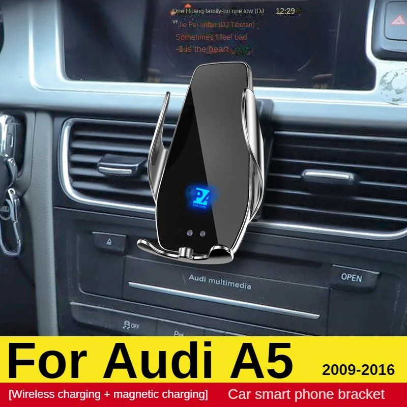 

2009-2016 For Audi A5 Mobile Phone Holder Wireless Charger Car Cell Phones Mount Navigation Bracket GPS Support 360 Rotating