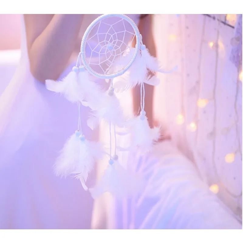 1 шт., Ловец снов, подвесное украшение с перьями, Ловец снов, колокольчики, художественный кулон, настенный декор для автомобиля, комнаты, орнамент, подарок