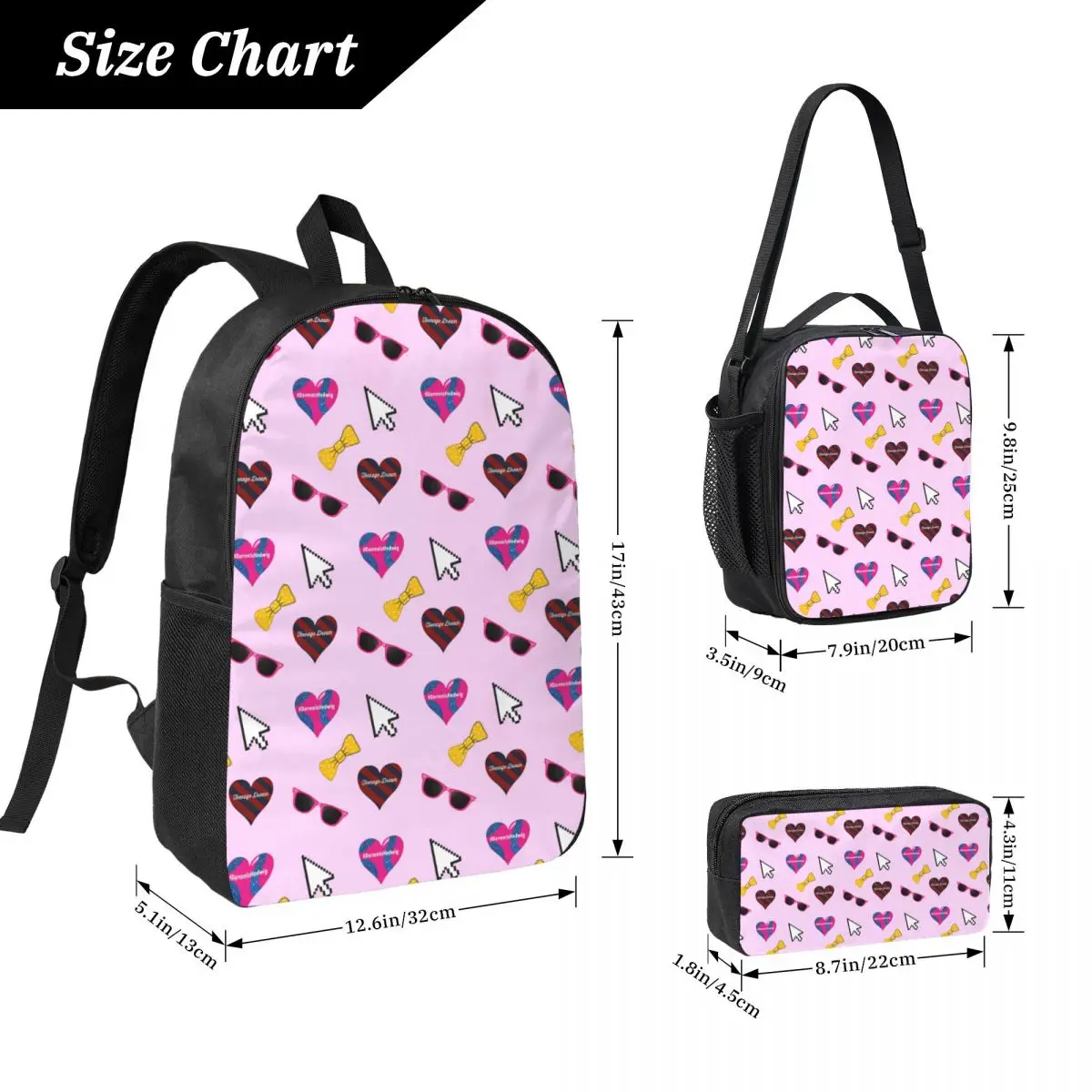 Darren Criss Mini Stickers Pattern Backpack BookBag School Bag Computer Shoulder Bags 3ps Insulated Lunch Bag Pencil Case