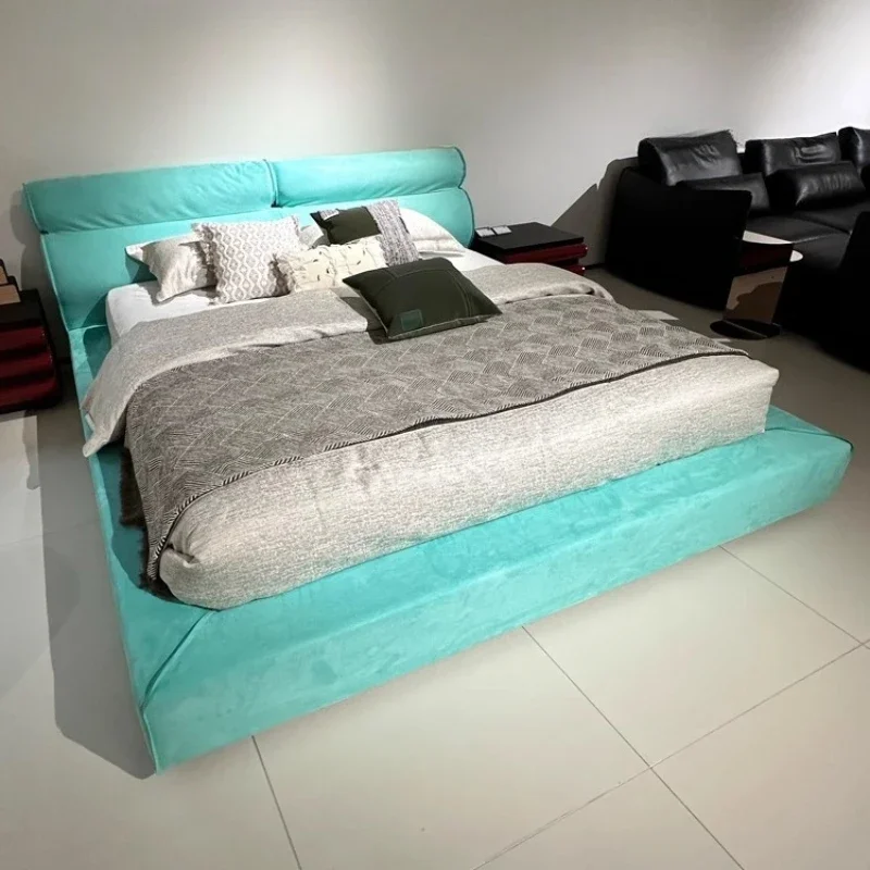 

Minimalist Miami fabric bed master bedroom bed modern simple double wedding bed high-end Internet celebrity bed