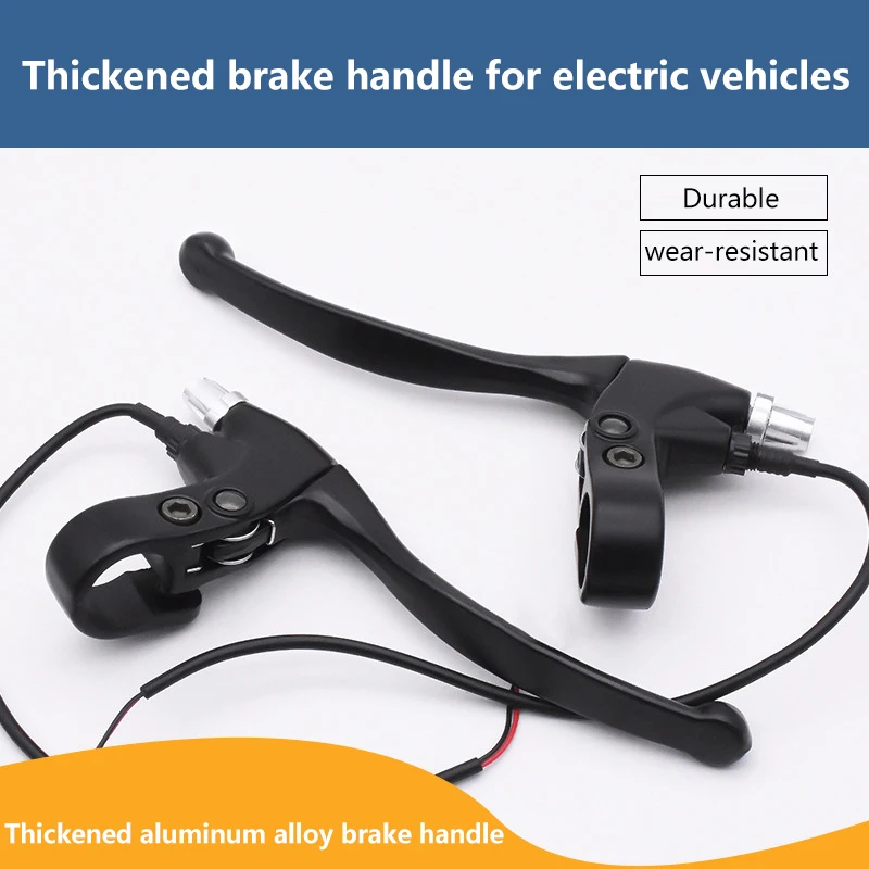 1Pc Black Thicken Aluminum Alloy E-Bike Brake Crank Scooter Brake Lever Electric Bicycle Handle Bar Bike Parts Repair Brakes