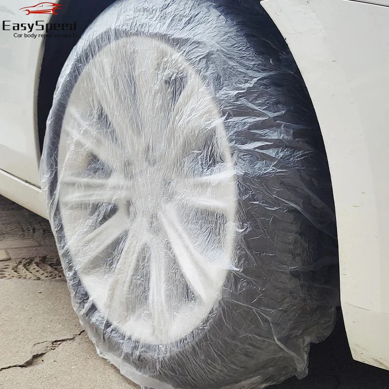 ATPRO 20PCS Disposable Transparent Tire Wheel Cover Automobile Decorative  Protective Sleeve Spare Wheel