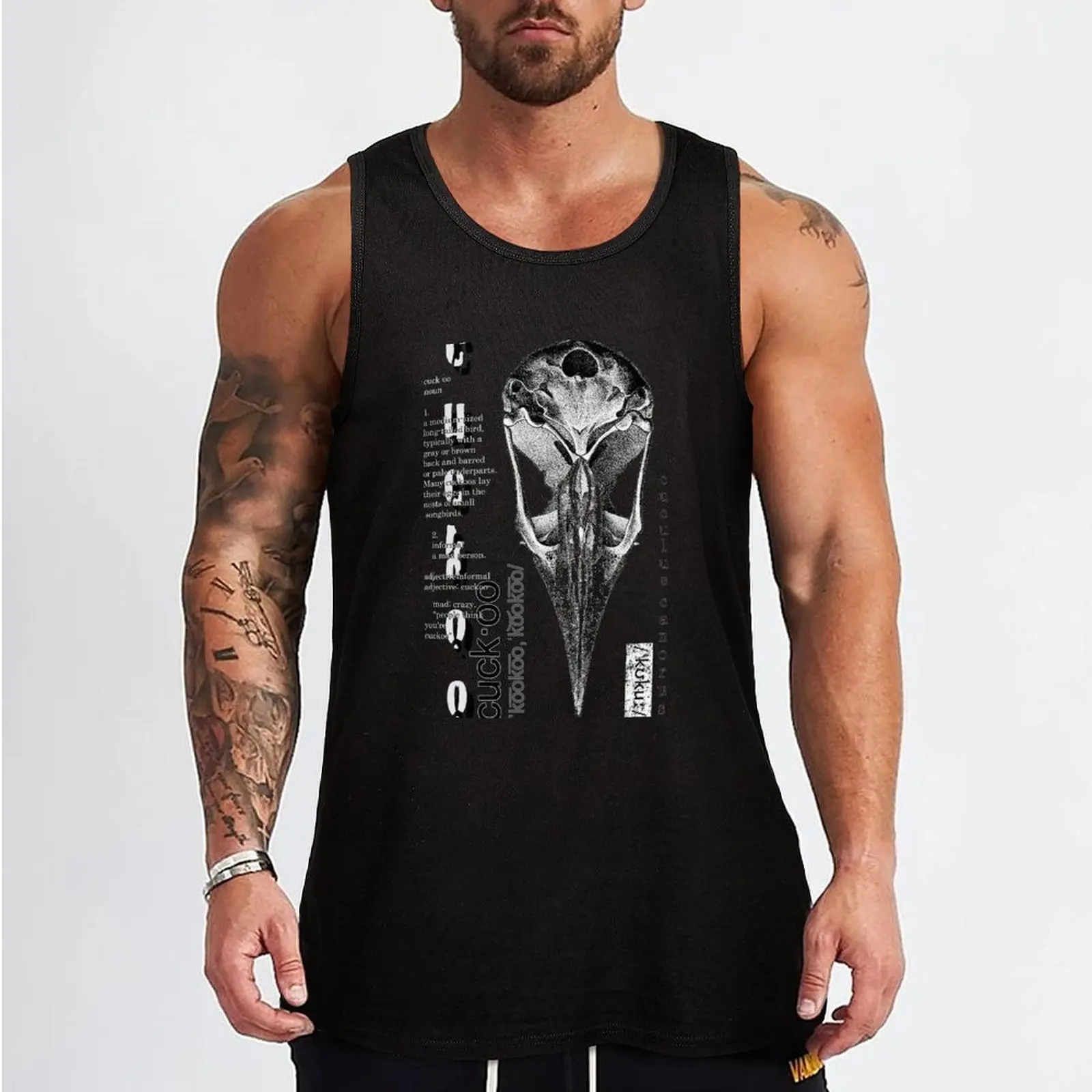 Cuckoo Skull Tank Top man sexy?costume bodybuilding t-shirt sleeveless jackets