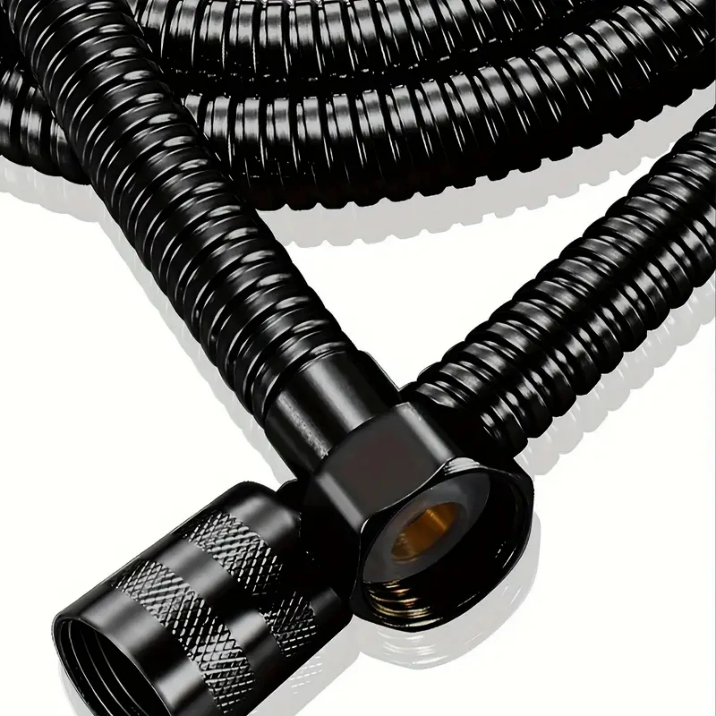 1pc Black Stainless Steel Shower Hose, Universal G 1/2\