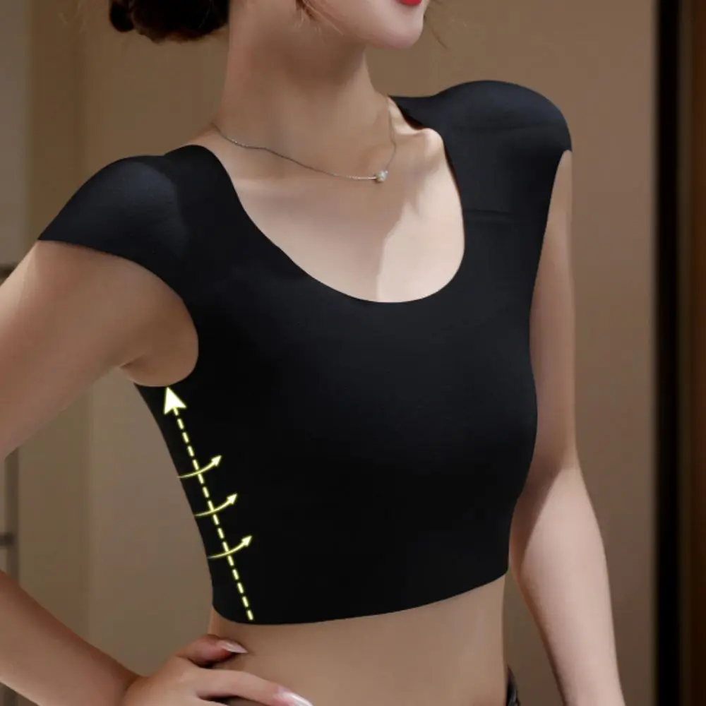 

Seamless Right-angle Shoulder Bra Chest Binder Bustier Shoulder Pad Vest Invisible Lingerie Underwear for Women Girls Shapewear