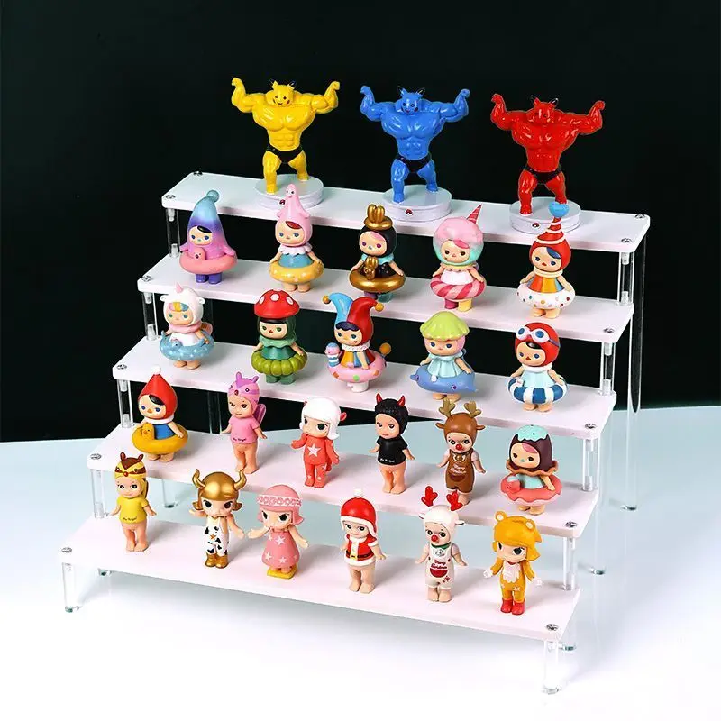 Acrylic Display Stand for Figures Wooden Risers for Craft Fair Acrylic Cupcake Stand for Dessert Jewelry Cosmetics Perfume Shelf