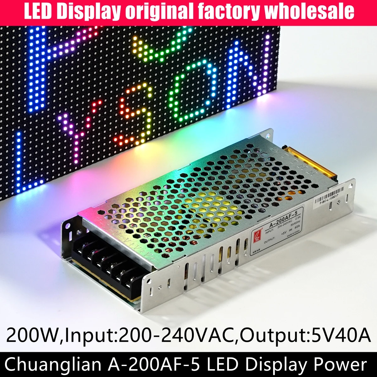 

Chuanglian A-200AF-5 Ultra Thin 200W Power Supply 5V 40A LED Display PSU Fonts