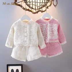 Baby Girl Princess Clothes Set Jacket+Shorts 2PCS Infant Toddler Elegant Suit Party Wedding Birthday Baby Clothing Set 1-10Y