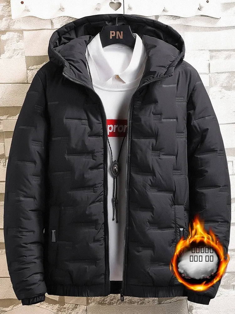 

Мужская утепленная хлопковая куртка на осень-зиму с капюшоном, модная, универсальная, морозостойкая, молодежная, на молнии