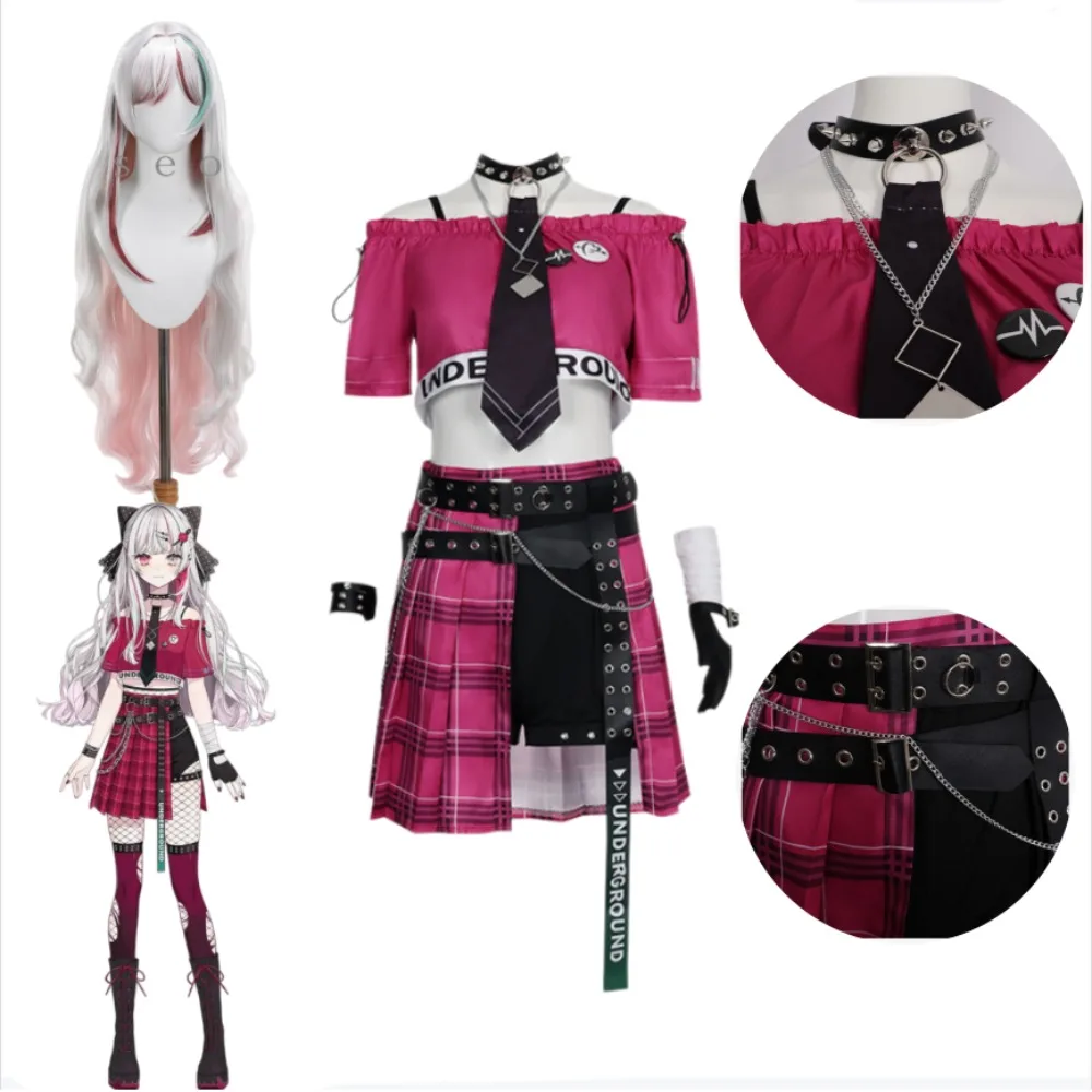 

VTuber Ishigami Nozomi Cosplay Costume Sexy Hot Girl Dress Outfit Full Set with Wig Accessories Adult Women Anime Role Play