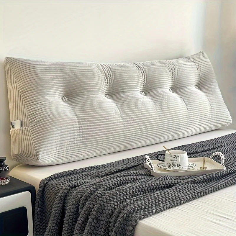 Kussen voor bedlezen, gestreept rugleuningkussen met ritssluiting, lendensteunkussen voor zitbanken, wasbaar hoofdeindekussen