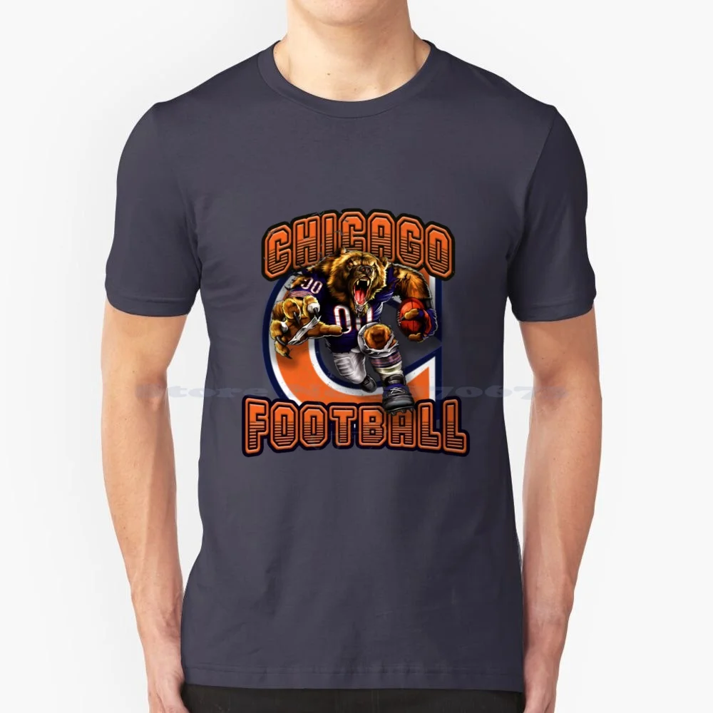 Chicago Football 4 T Shirt 100% Cotton Tee Chicago Football Walter Payton 1985 Bears Chicago Super Fan Bears Football