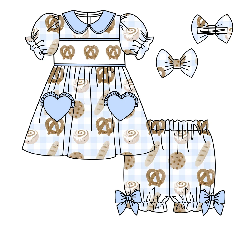 أزياء بوتيك طفلة ملابس قصيرة الأكمام زهرة الكذب الحيوان طباعة أعلى السراويل مجموعة من قطعتين منامة مجموعة نمط مخصص #2