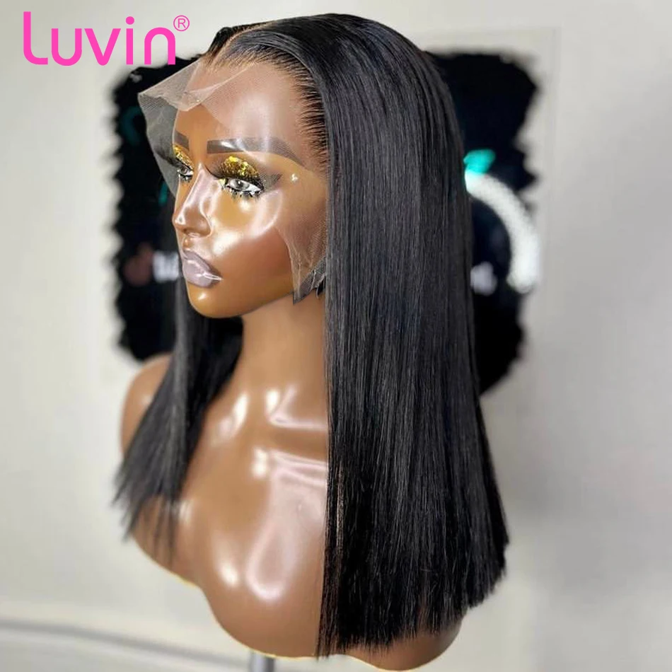 Luvin Bone Straight 13x6 Lace Frontal Bob Wig Pre Plucked 13x4 Human Hair Wigs Short 5x5 Bob Glueless Wig For Women