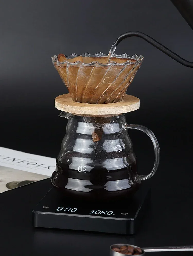 Elektronische Kaffeewaage mit Silikonpad, digitale Kaffeewaage mit Timer, LED-Anzeige, USB-Aufladung, für Zuhause, Café, gutes Geschenk – Detail 7
