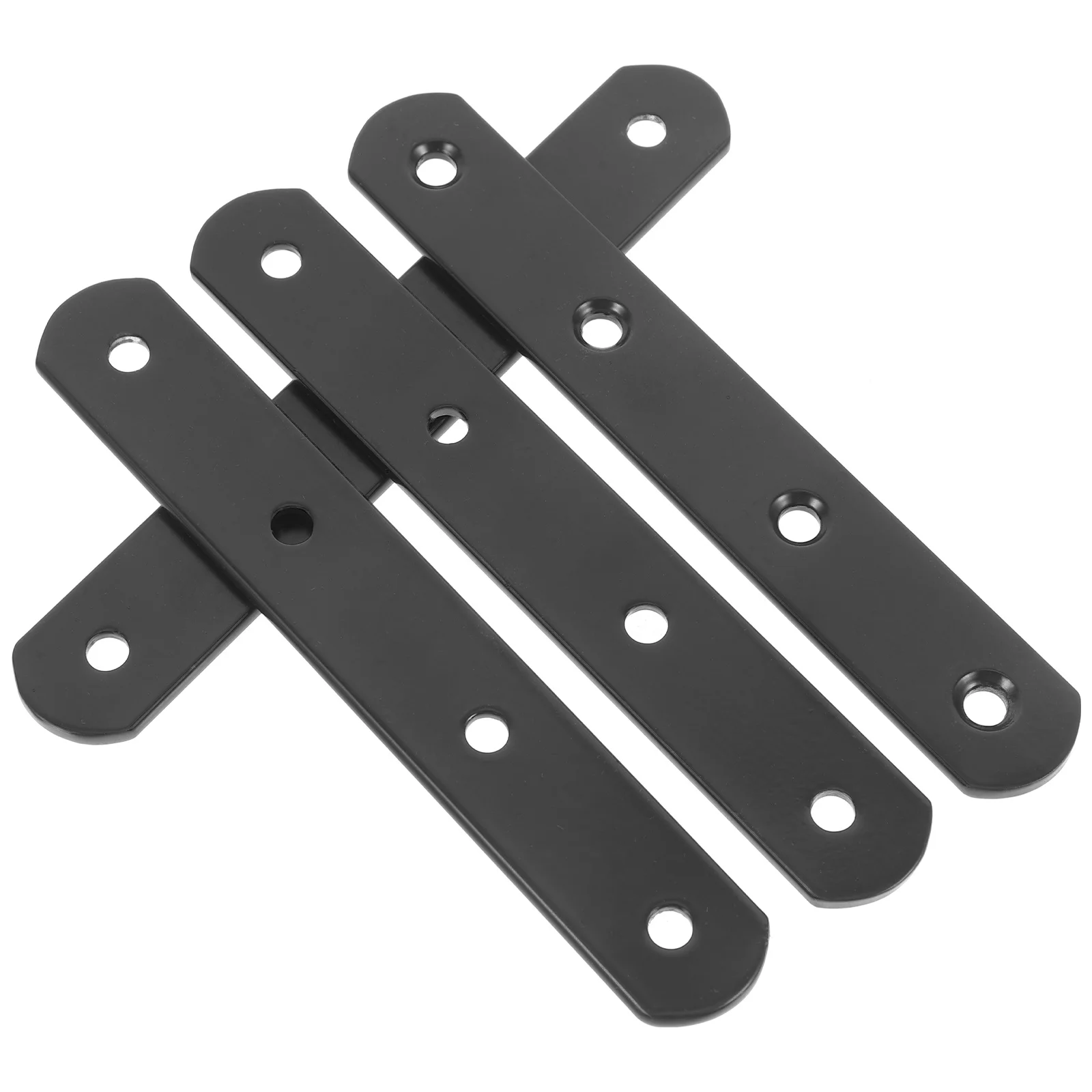 4 Pcs Wrenches Wooden Fence Corner Code Brackets Metal Plate with Holes Black Stainless Steel