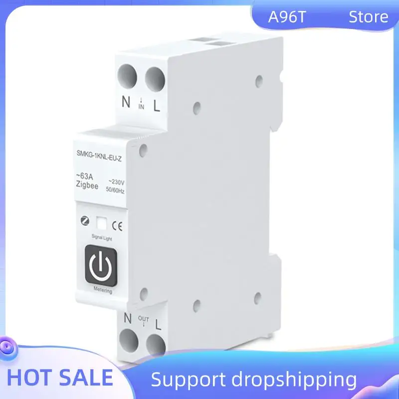 

A96T TUYA 63A 1P + N Zigbee умный автоматический выключатель с измерением умный дом беспроводной пульт дистанционного управления Smart Life Alexa Home