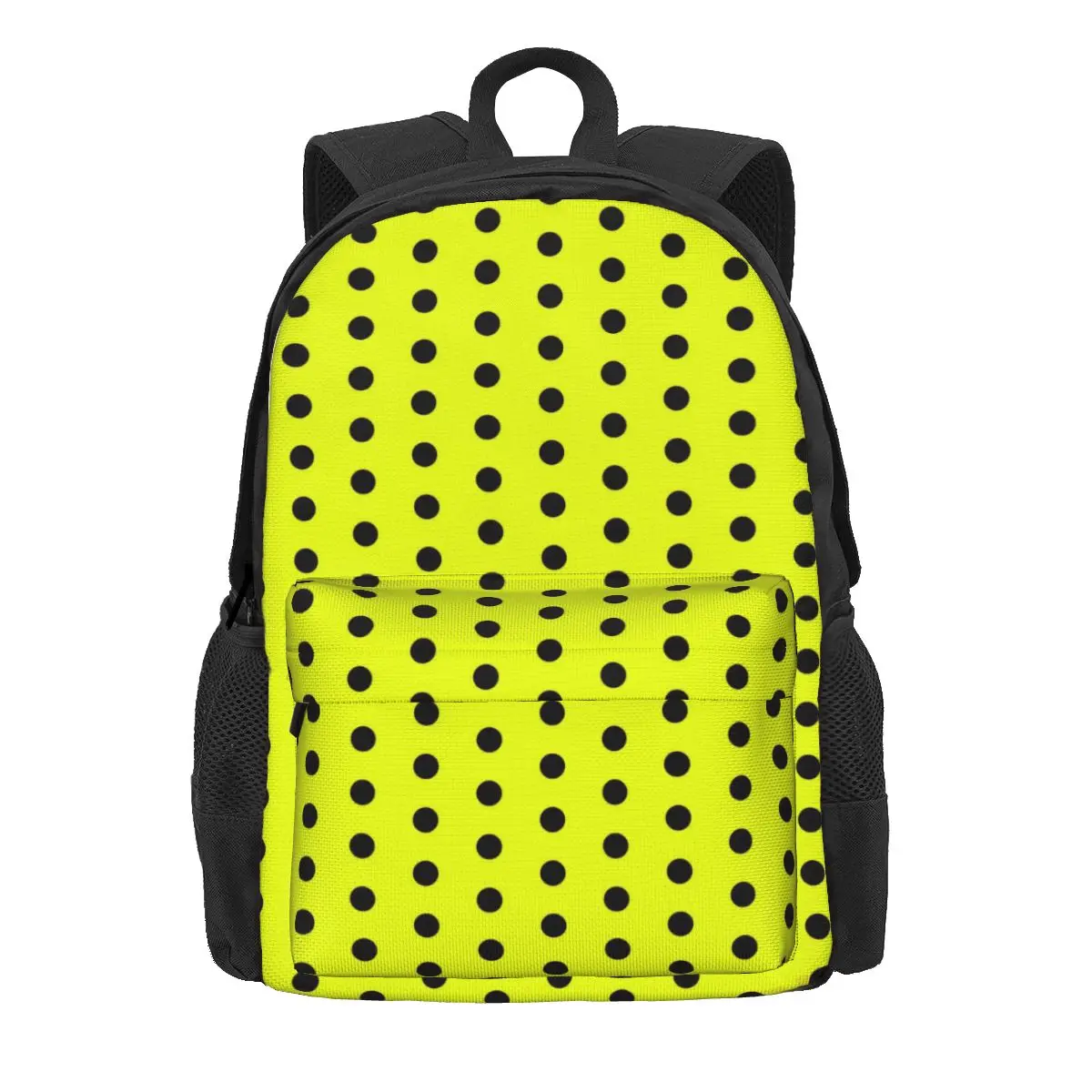 

Black Polka Dots Backpack Teen Vintage Print Print Backpacks Polyester Cute High School Bags Travel Designer Rucksack