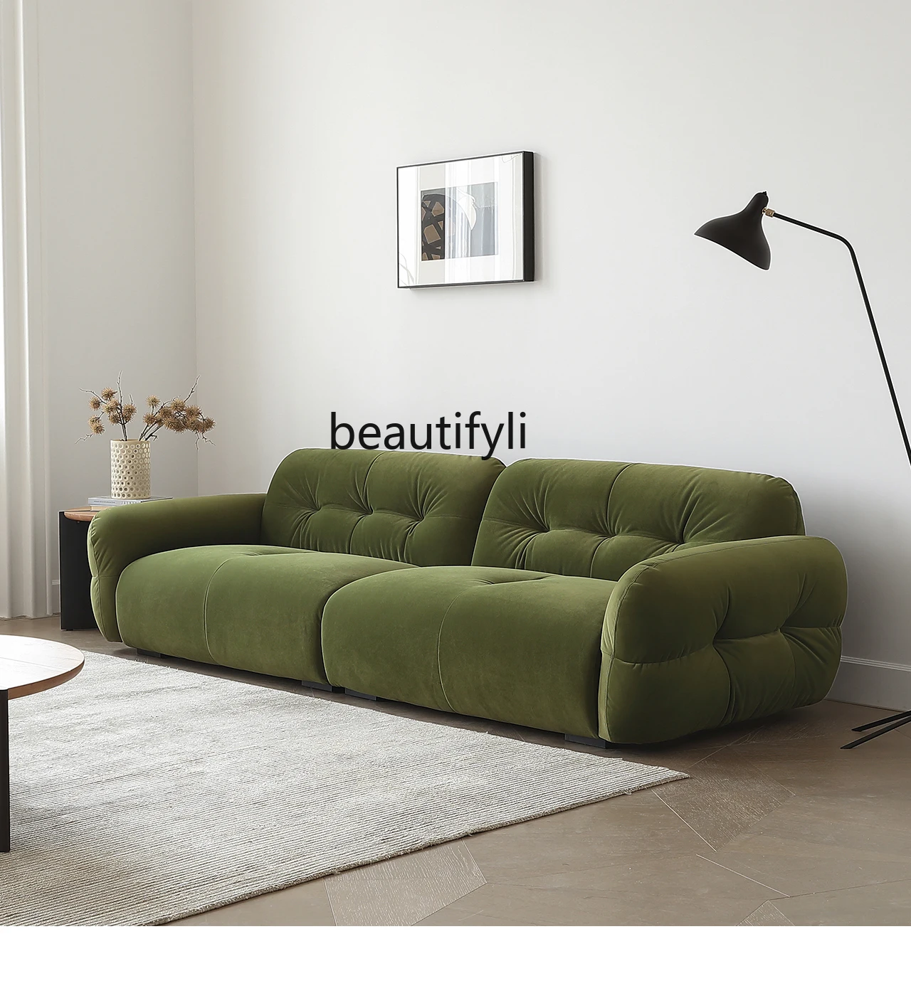 

/Yuntuan Fabric Sofa Modern Simple Light French Cream Style Small Apartment Vintage Green Sofa