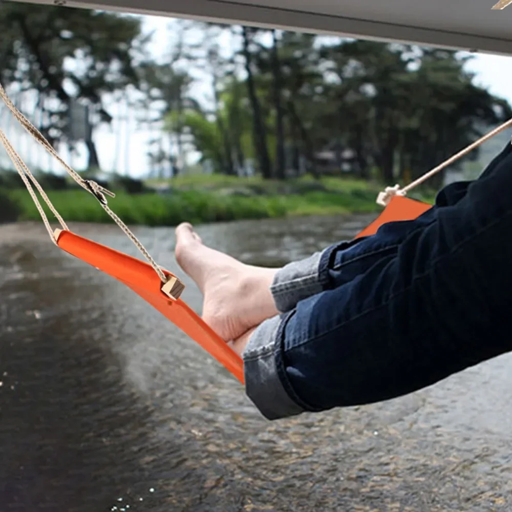 Comfortable Adjustable Foot Hammock Portable Tool-free Travel Foot Rest Breathable Foldable Office Foot Support Airplane Travel