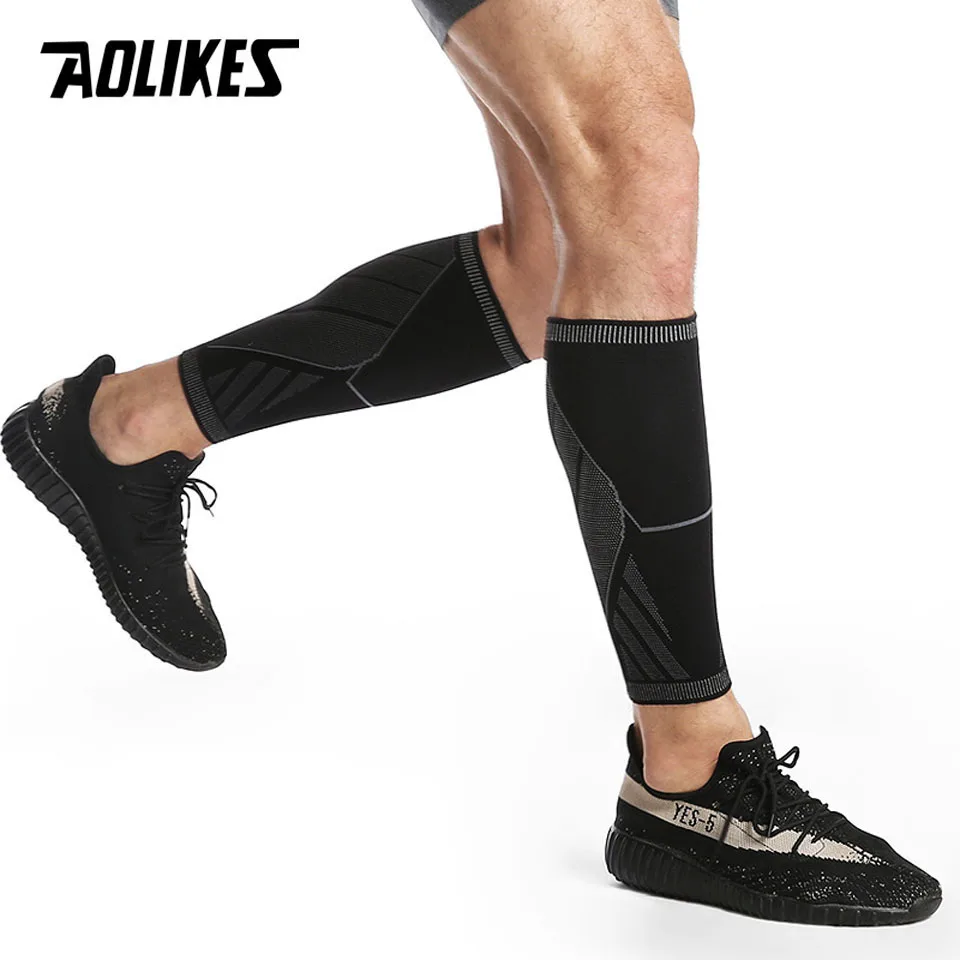 AOLIKES-Mangas de compresión de pantorrilla para hombre y mujer, calcetines de compresión para pierna, férula de Espinilla, venas varicosas, alivio