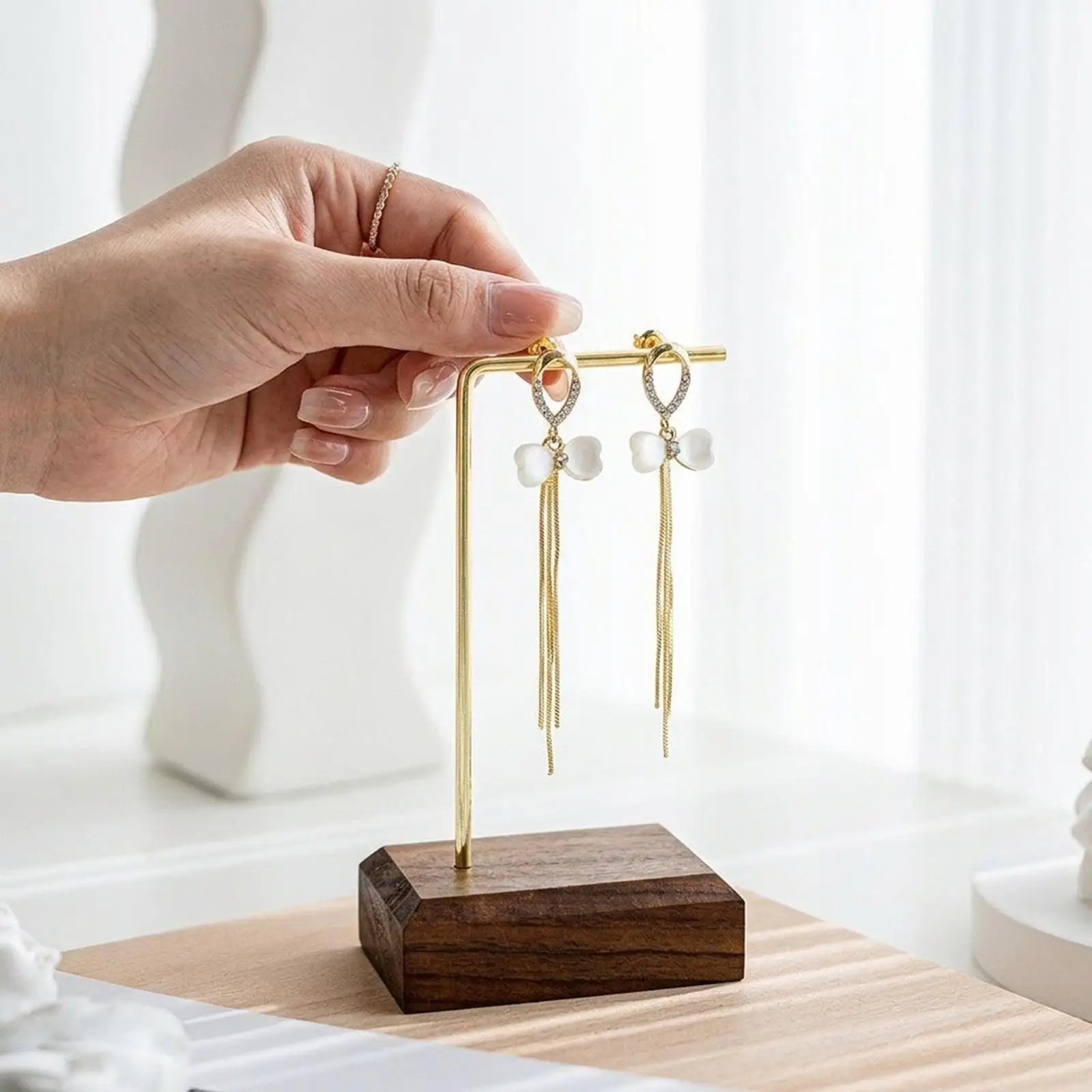 

Jewelry Display Rack Earring Holder Earrings Storage Rack Necklace Holder for Ring