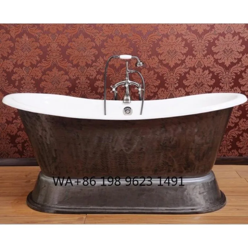 

Hot Sale Polished Freestanding Cast Iron Bathtub with Plinth Modern Bathroom Luxury Bathtub for Home Hotel Renovation