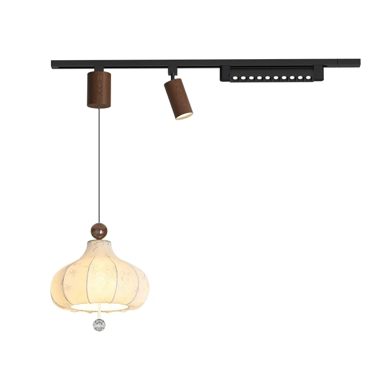 French medieval style restaurant fabric pendant light with adjustable track pendant light, retro  tea room pendant light