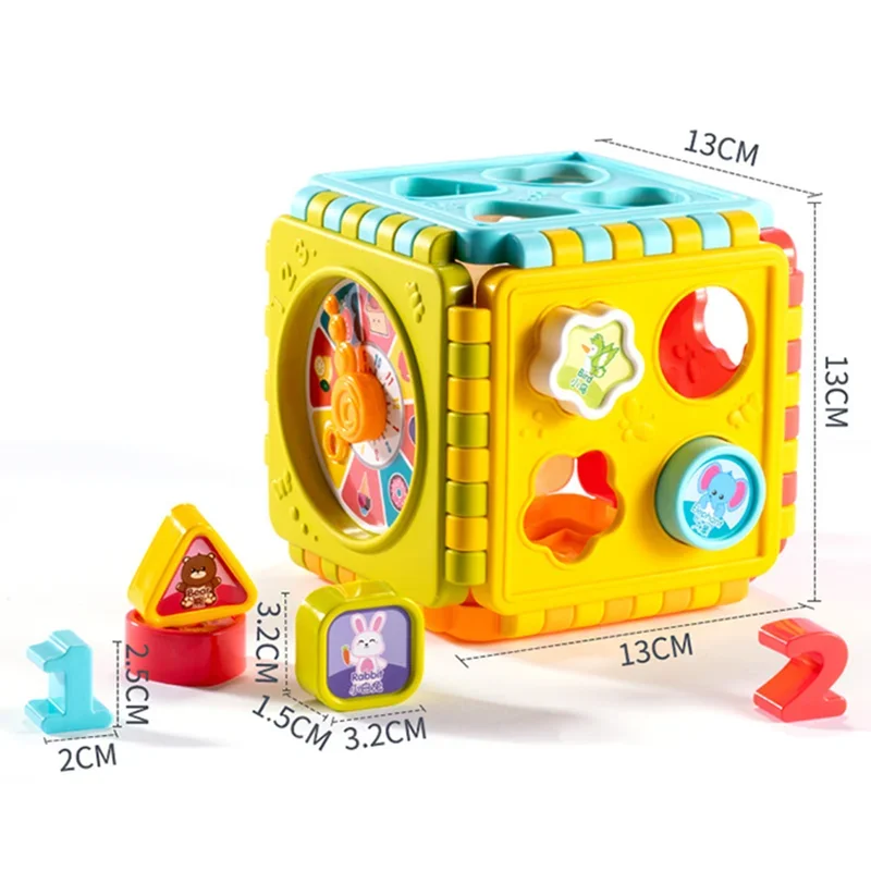 Toddler Activity Cube Box Shape Sorting Toys Boys Girls Shape Matching Number Sorter Game Baby Montessori Educational Kid Toys