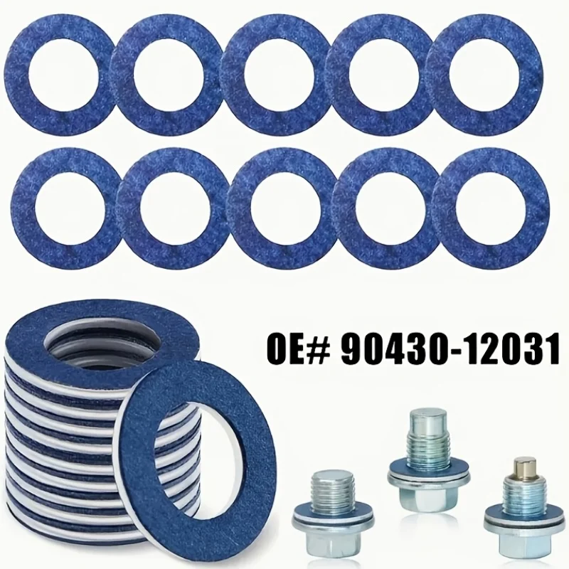 40Pcs Oil Drain Pan Gasket, Oil Drain Screw Gasket, Oil Pan Drain Bolt Gasket, Suitable for Toyota, Original Part Number # 90430-12031