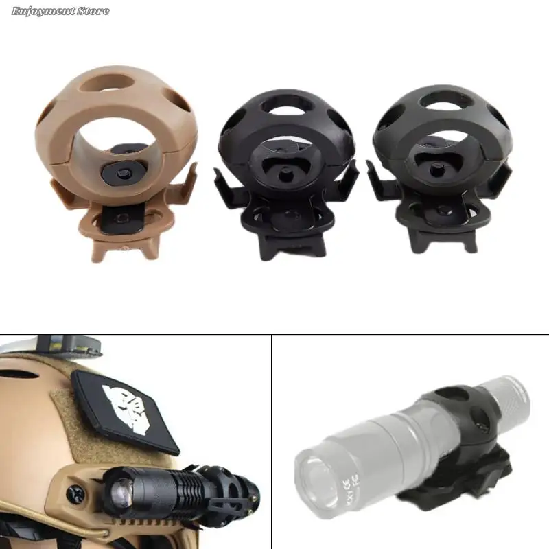 1pc Helmet Special Lighting Flashlight Support Tactical Helmet Clamp Adaptor Outdoor Sports Cycling Headlight Holder 1/ 1.2 Inch