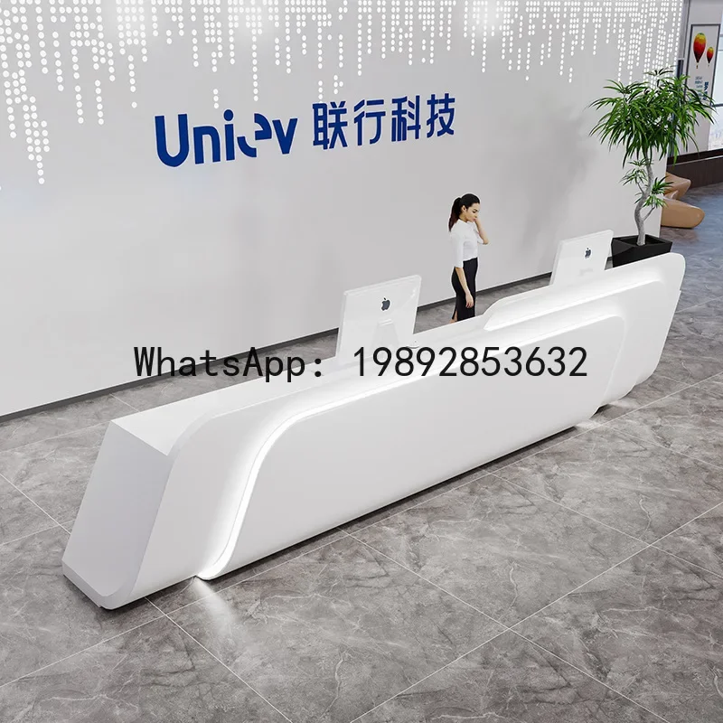 H5.20 table cashier counter hair salon clothing store company front desk reception counter painted commercial front desk