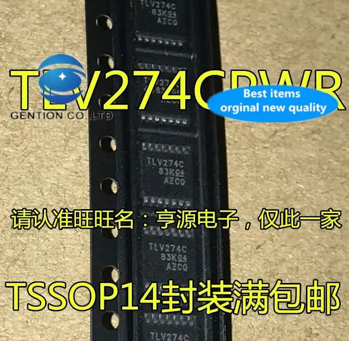 10 peças 100% original novo em estoque tlv274cpwr tlv274cpw tlv274c smd tssop14 amplificador operacional ic