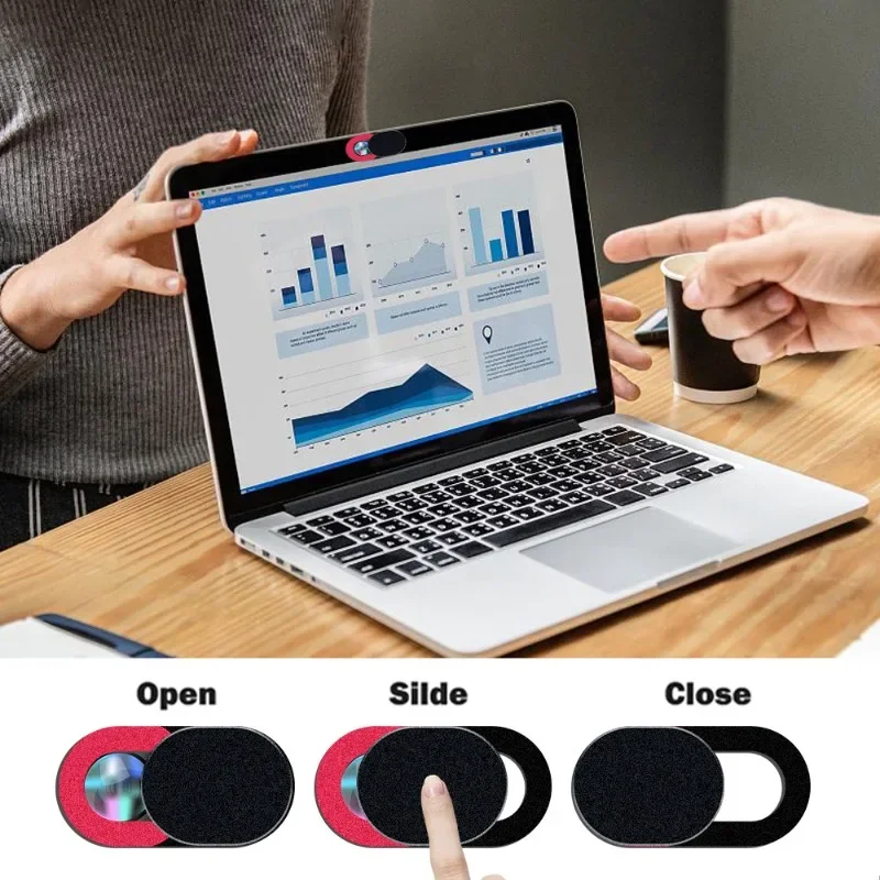 Webcam Cover Shutter Magnet Slider Plastic Camera Cover for iPad Tablet Web Laptop PC Camera Mobile Phone Lenses Privacy Sticker