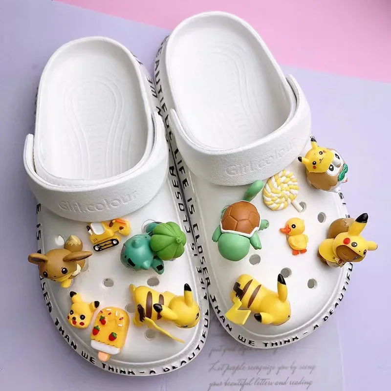 Pokemon Shoe Decoration Buckle Charm Pikachu DIY Jibz Gift Drop Shipping 3D Cartoon Cute Shoes Charms for Croc Clogs Accessories