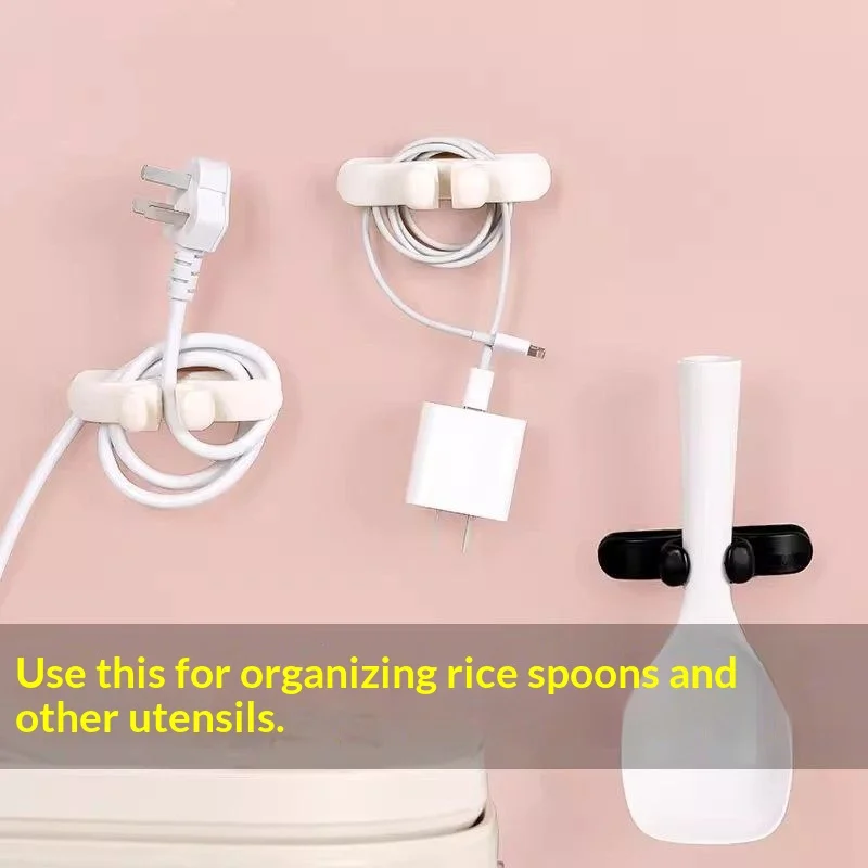 Plastic Cable Winding Clip Multifunctional Wire Organizer Hooks Cord Holder for Kitchen Rice Cooker Power Cord