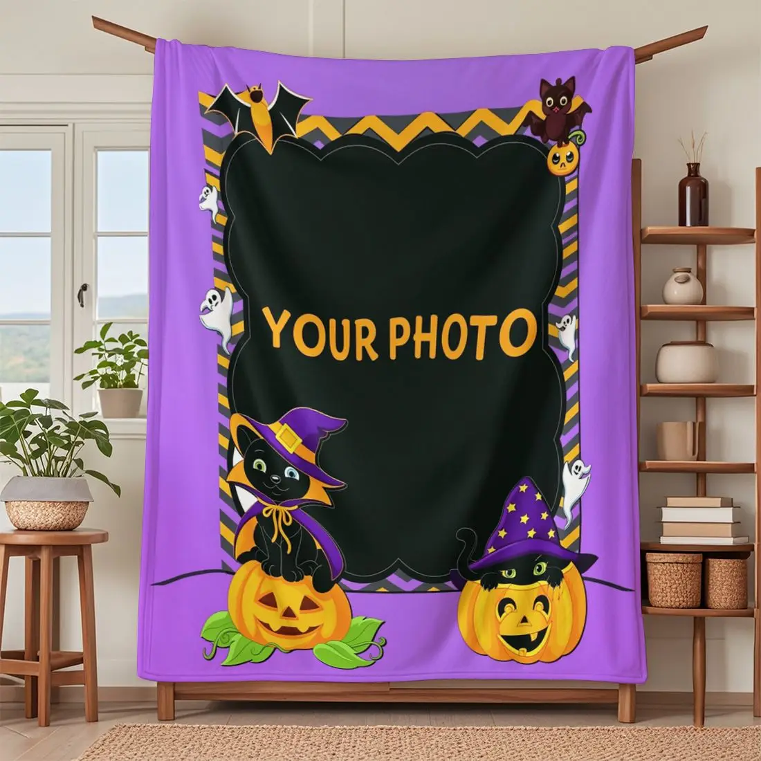 1 Piece Custom Photo Personalized Flannel Blanket - Ideal Gift for Christmas, Halloween, Birthdays, and Anniversaries, Soft, War
