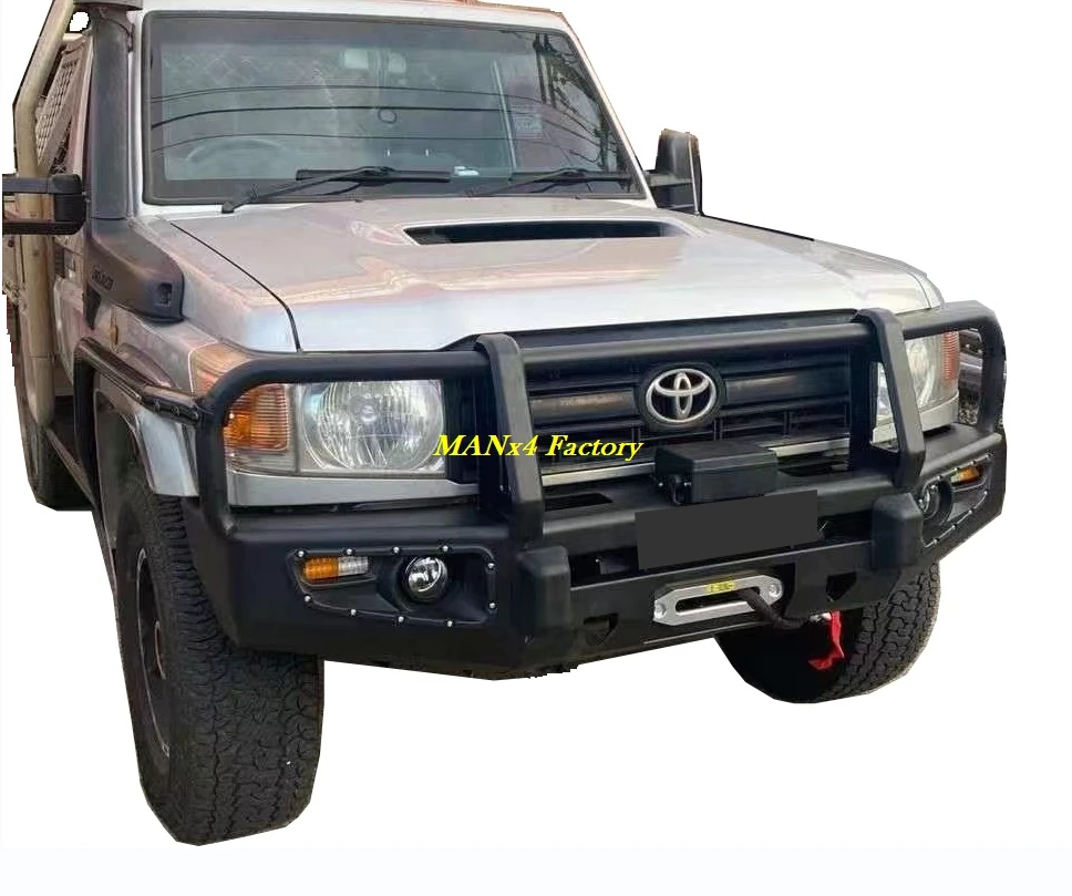 

TOP MANx4 Off-Road Steel Front Bumper Bull Bar for Land Cruiser Lc79 Fj79