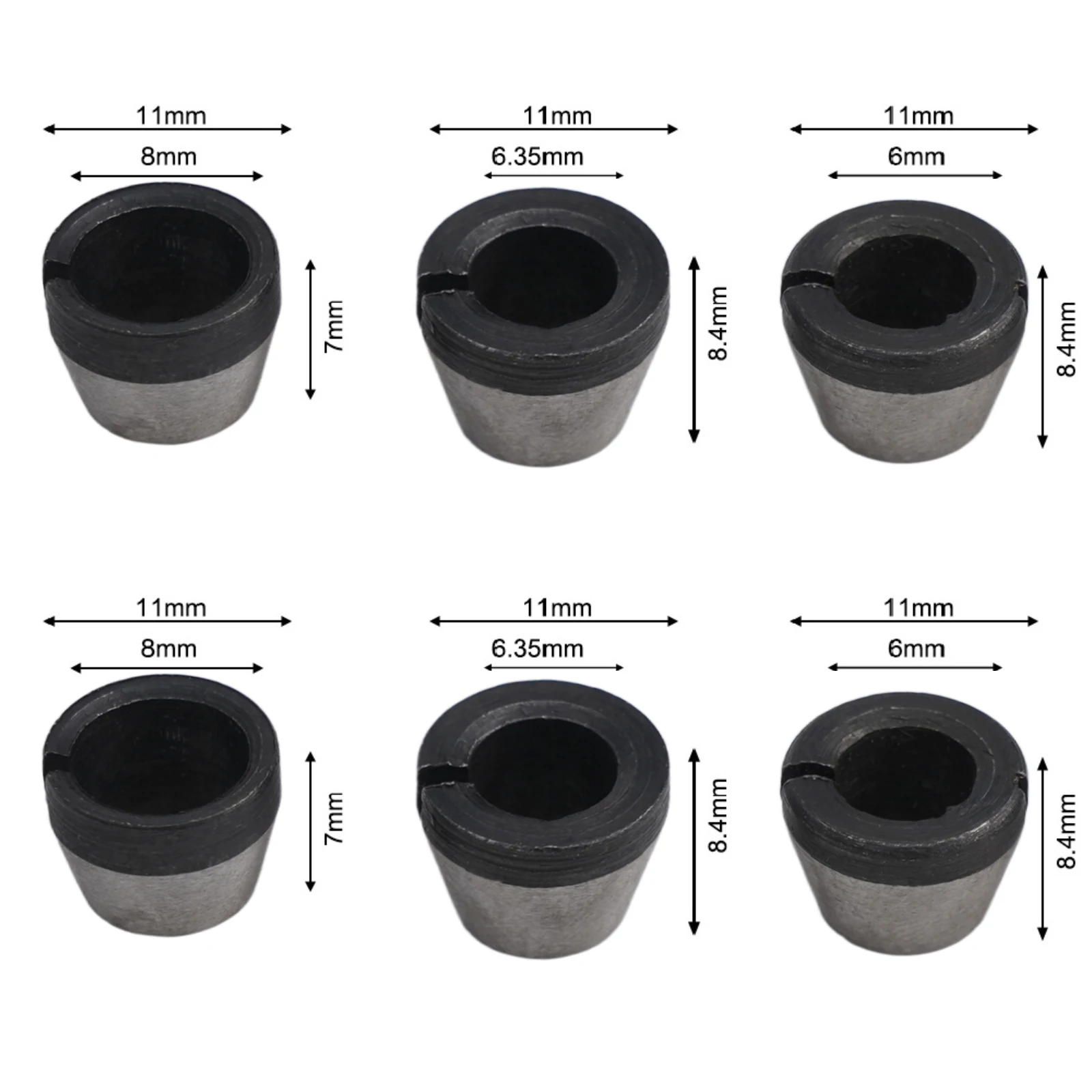 Chuck Adapter Collet Chuck For Trimming Machine Milling Cutter Electric Router For Engraving Machine Power Tools 2PCS 6mm 8mm