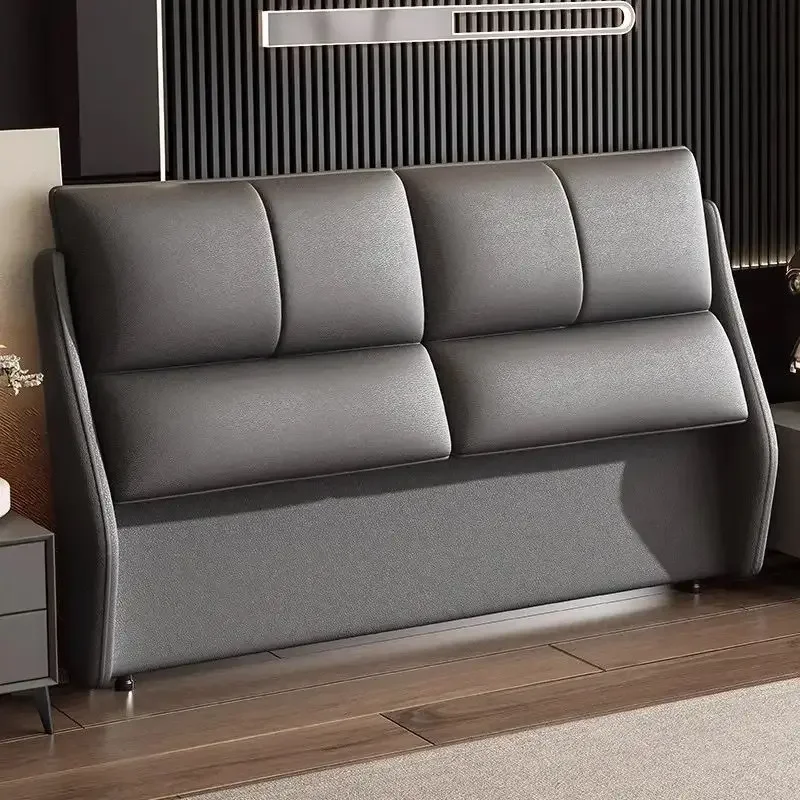 Single bedside soft bag leather simple modern solid wood technology cloth inclined backrest