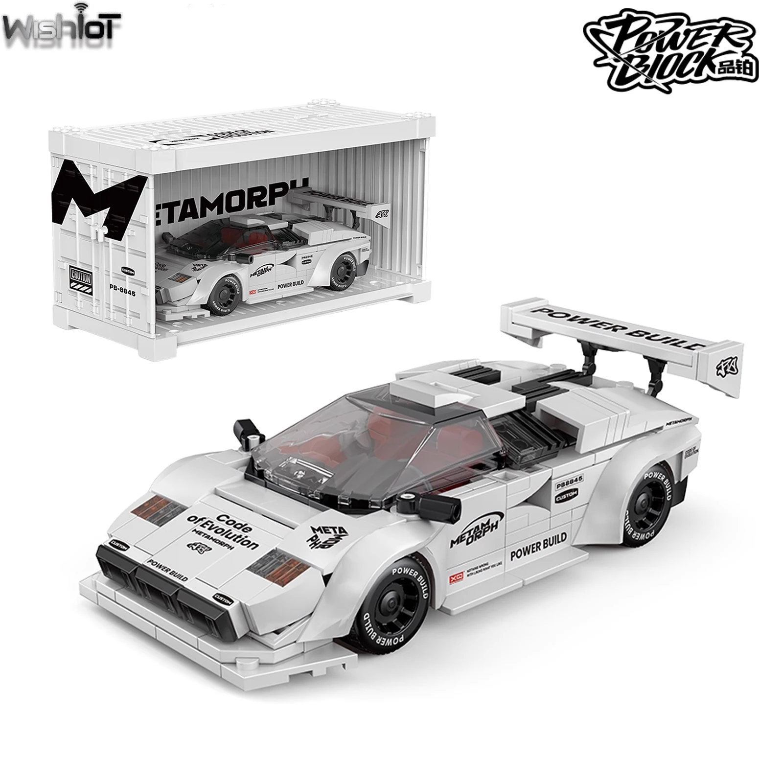 

PB8845 Sports Car Building Blocks 1:32 Classic SuperCar Model with Display Box Modified Technology Vehicle Collecting Toys Gifts