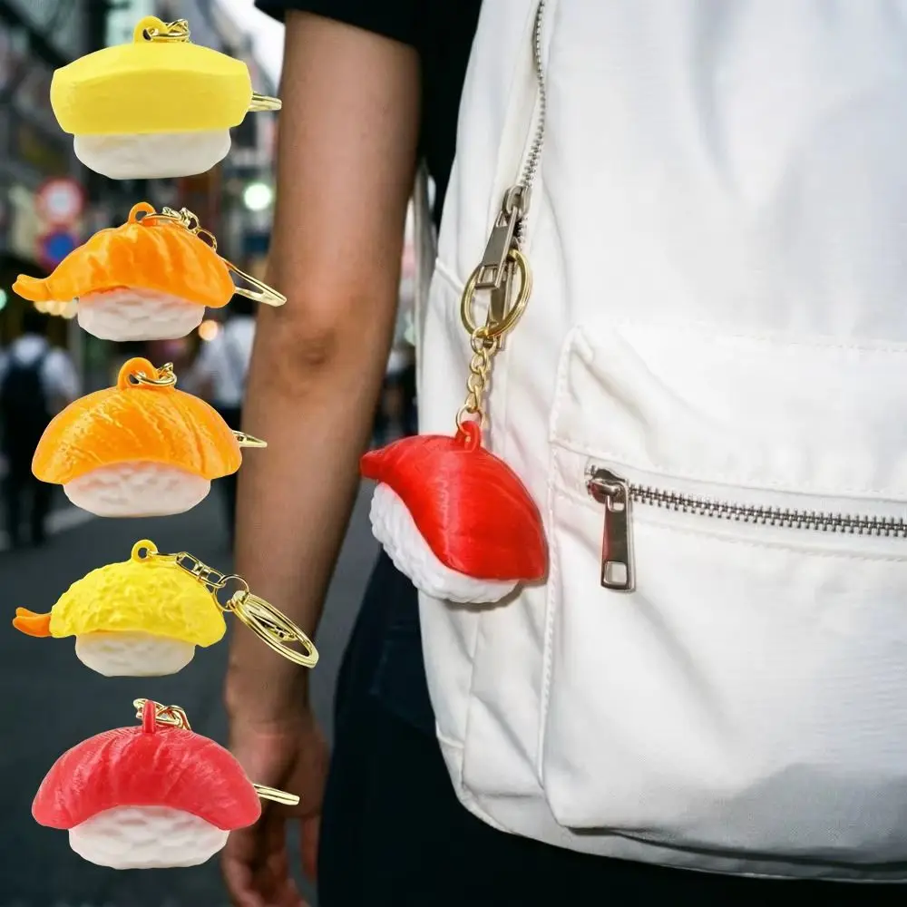 New PLA Sushi Clicker Keychain 3D Printed Realistic Sushi Sushi Fidget Handheld Clicking Bag Decoration Keychain Decoration