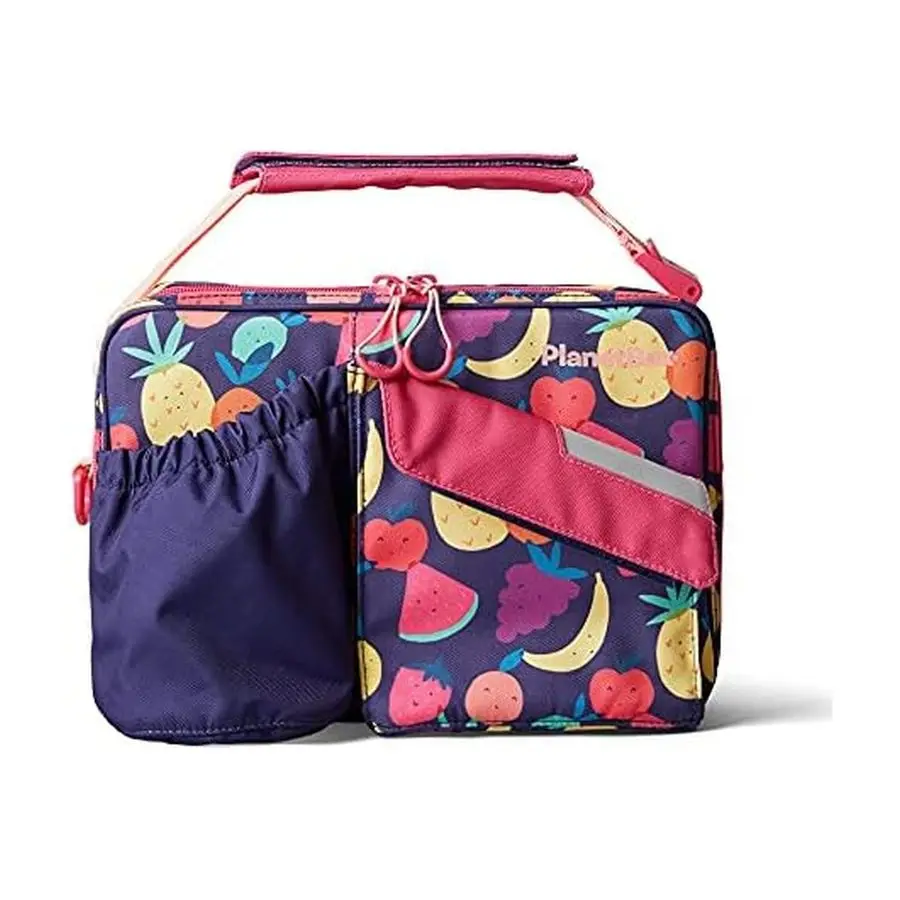 

Insulated Lunch Bag Tutti Frutti Edition Carry Bag with Pockets for Water Bottle and Snacks Durable, Easy to Clean, and BPA Free