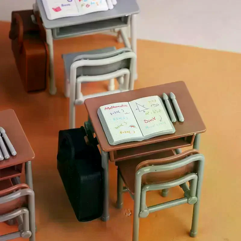 1 set mini scrivania scolastica lavagna sedia zaini modello per casa delle bambole mobili scolastici arredamento casa delle bambole accessori per l'aula