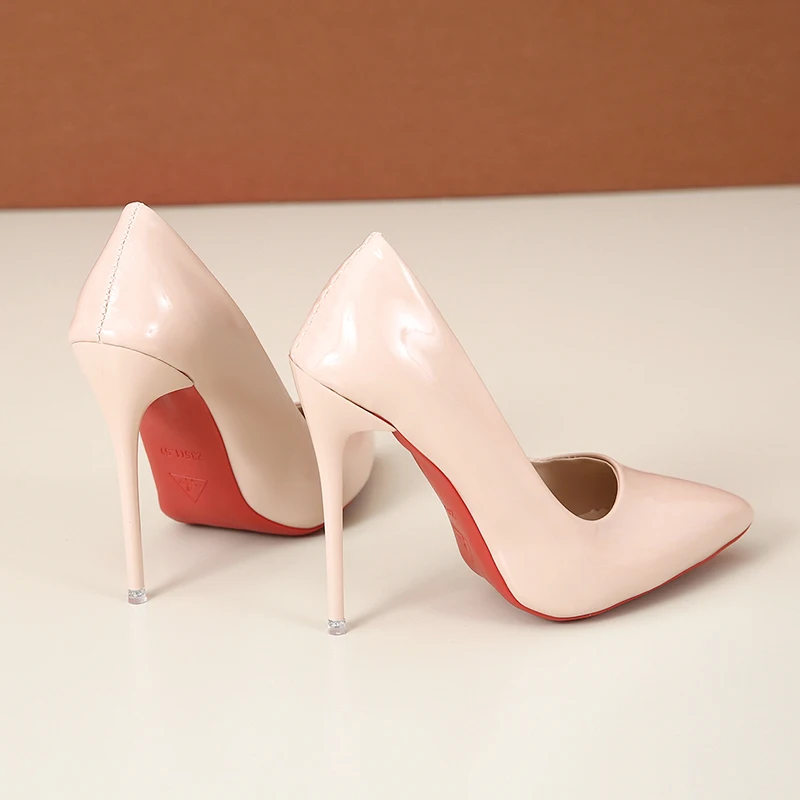 Summer Sexy Super High Ethnic Pumps with Thin Heels and Pointed Toe for Office Career Red Bottom High Heels Zapatos De Mujer