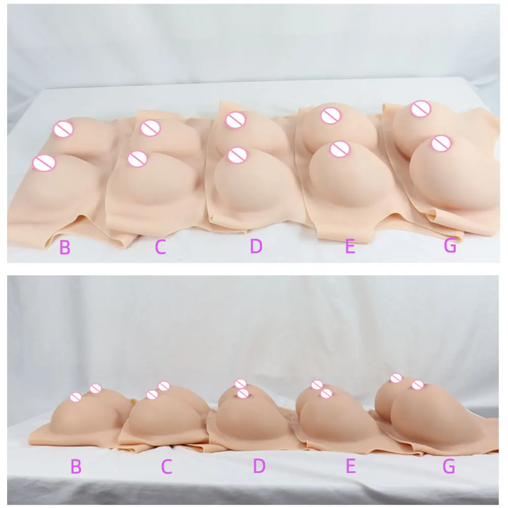 MUSIC POET Fake Silicone Breast Forms Half Body Huge Boobs B/C/D/E/G Cup Transgender Drag Queen Shemale Crossdress for Men