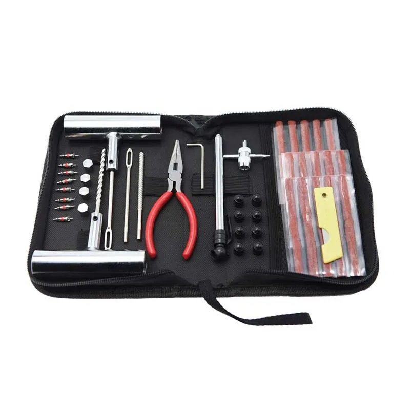 46 pcs Auto Tire Repair Tool Studding Tool Set Bike Tire Repair Puncture Plug Garage Tire First Aid Tool