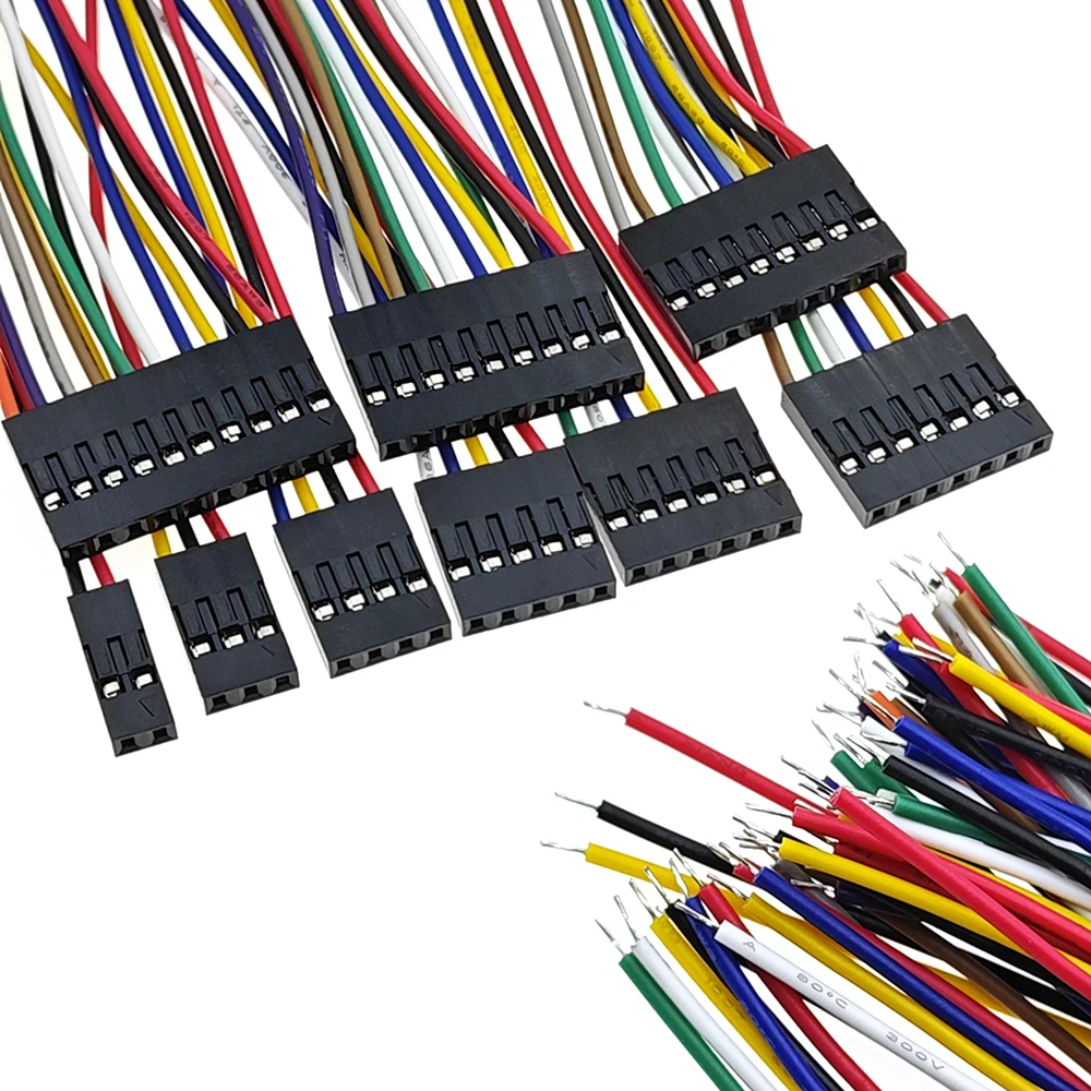 10pcs 20cm Single Line Connector Plug With Cable Jumper Wire 2.54mm Pitch 2/3/4/5/6/7/8/9/10 Pin 2p/3p/4p/5p